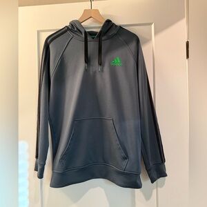Men’s/boys Adidas gray Hoodie with Green Logo